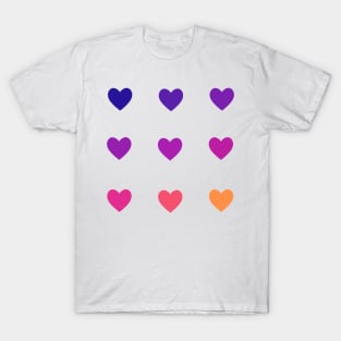 Mini Sunset Hearts Sticker Pack T-Shirt